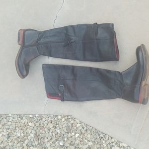 Airstep AS98 Over The Knee Bkack Leather Boots Size 37.